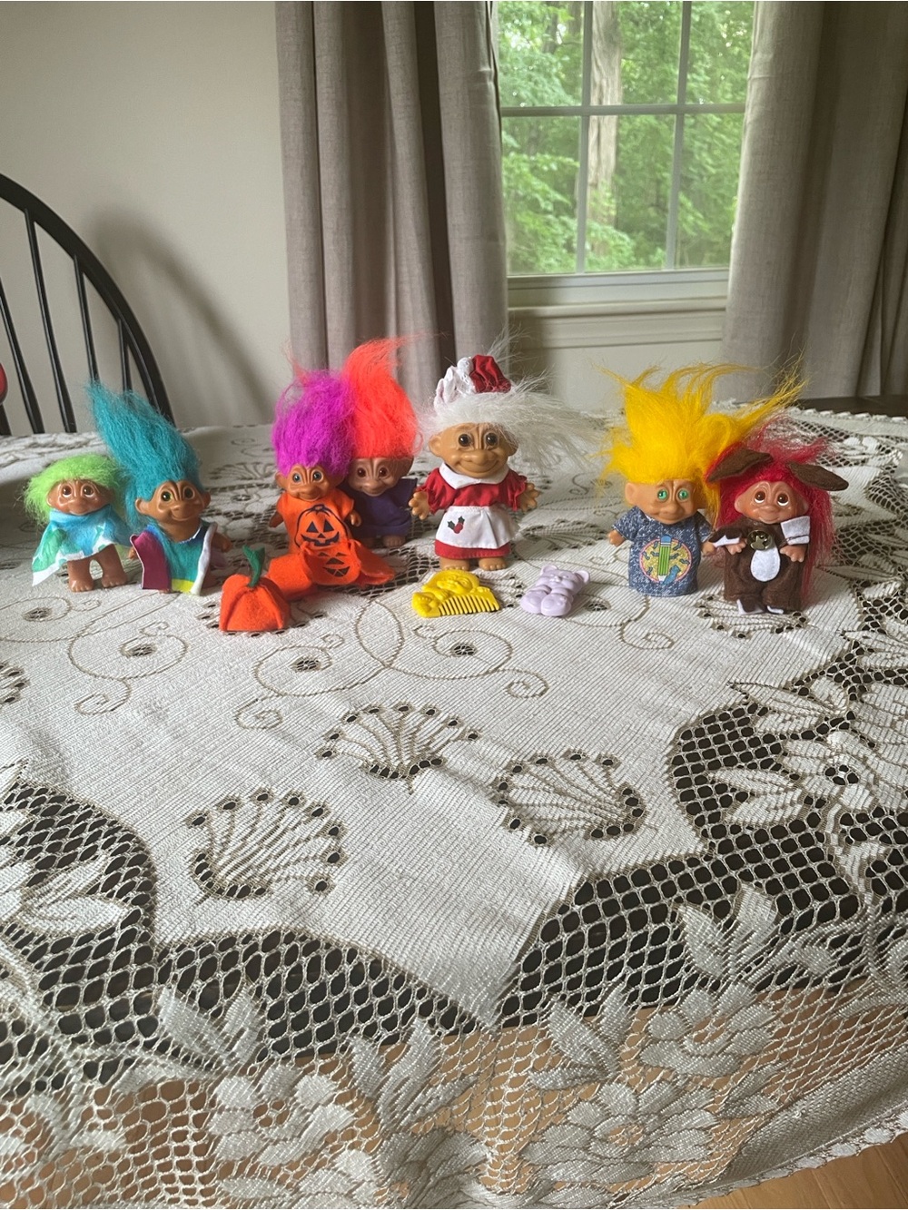 Vintage Russ Berrie Lot of Colorful Troll Dolls with Accessories